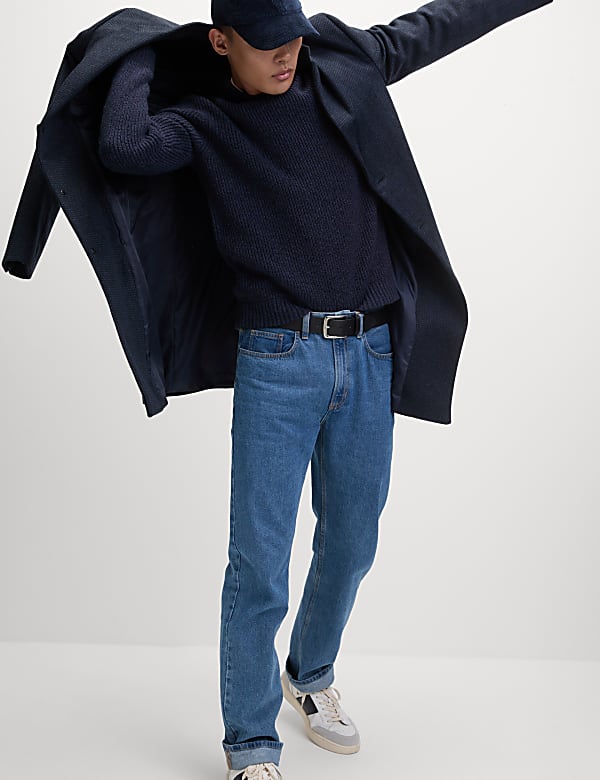 Pull en coton m&eacute;lang&eacute; &agrave; col rond et motif textur&eacute; - FR