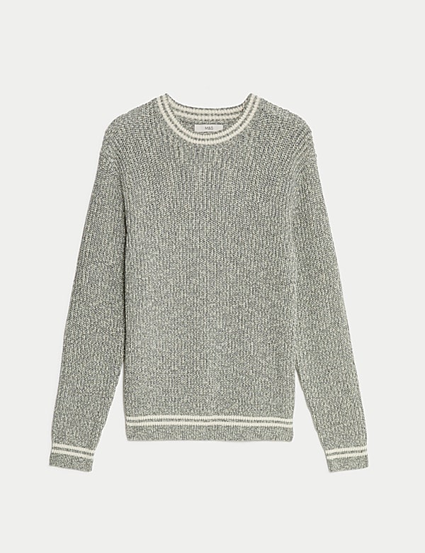 Πουλόβερ με κλειστή στρογγυλή λαιμόκοψη από 100% βαμβάκι - GR