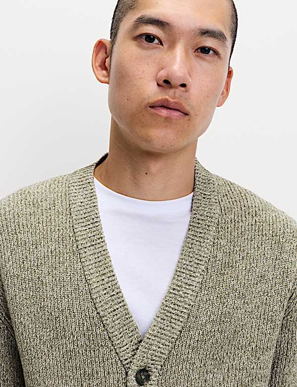 V-Neck Twisted Yarn Cardigan