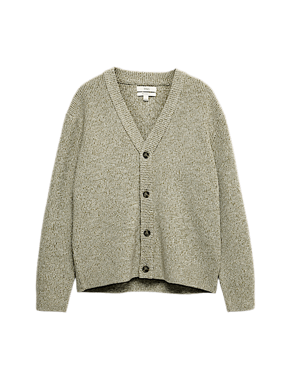 V-Neck Twisted Yarn Cardigan