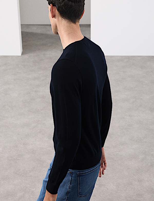 Pure Extra Fine Merino Wool Crew Neck Jumper