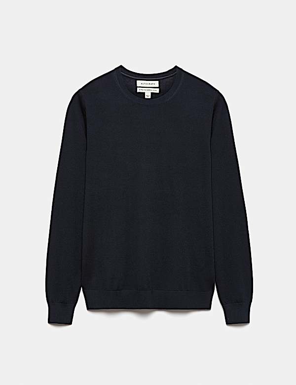 Pure Extra Fine Merino Wool Crew Neck Jumper - CZ