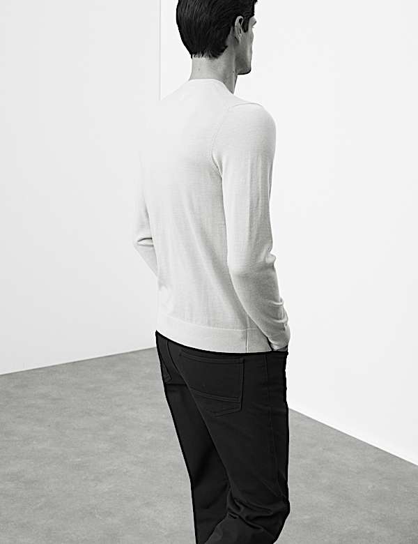 Pure Extra Fine Merino Wool Crew Neck Jumper - BE