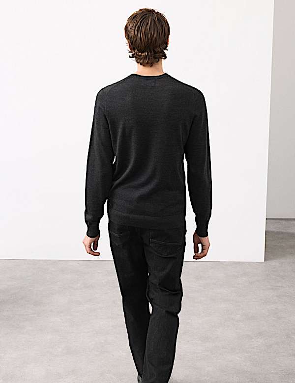 Pure Extra Fine Merino Wool Crew Neck Jumper - CN