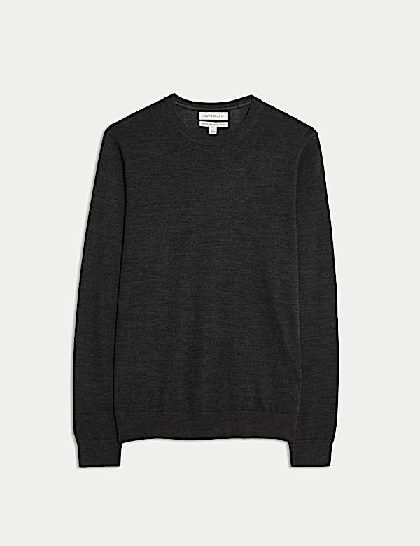 Pure Extra Fine Merino Wool Crew Neck Jumper - CN