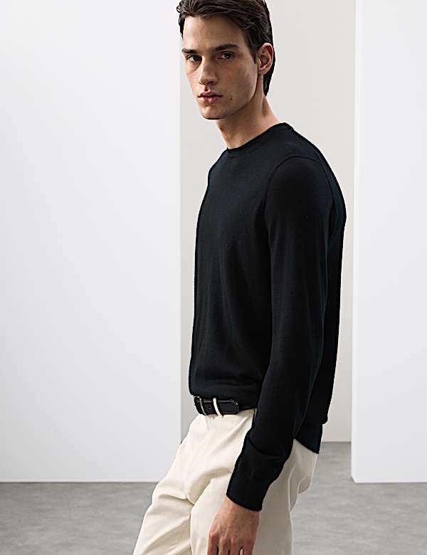 Pure Extra Fine Merino Wool Crew Neck Jumper