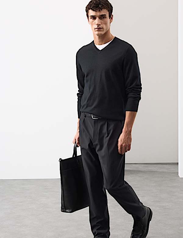 Pure Extra Fine Merino Wool V-Neck Jumper - NZ