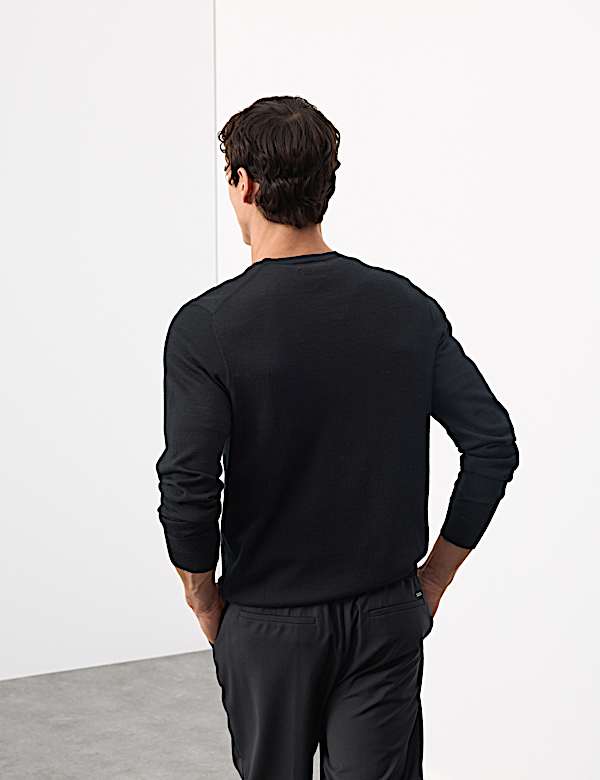 Pure Extra Fine Merino Wool V-Neck Jumper - NZ
