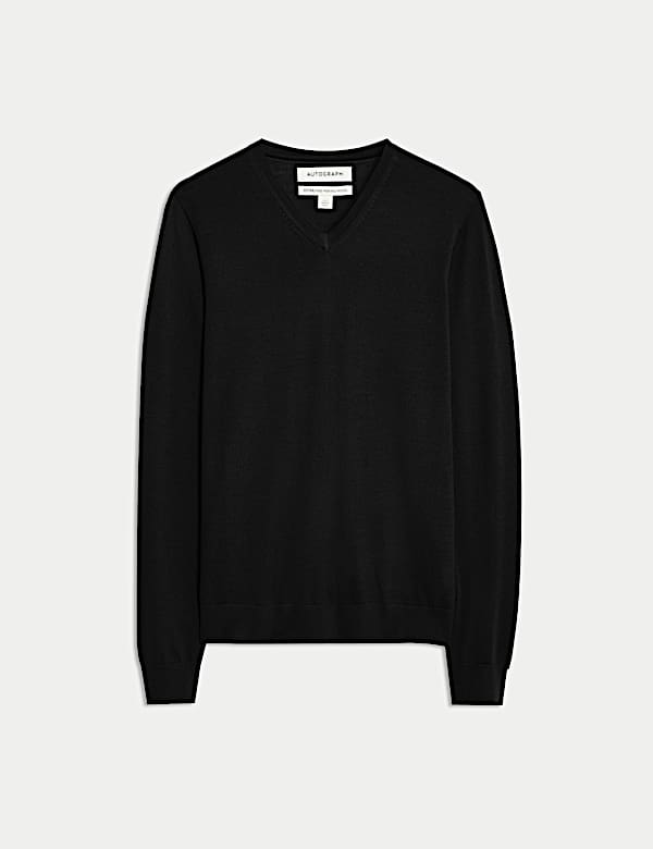 Pure Extra Fine Merino Wool V-Neck Jumper - NZ
