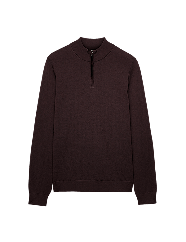 Pure Extra Fine Merino Wool Half Zip Jumper