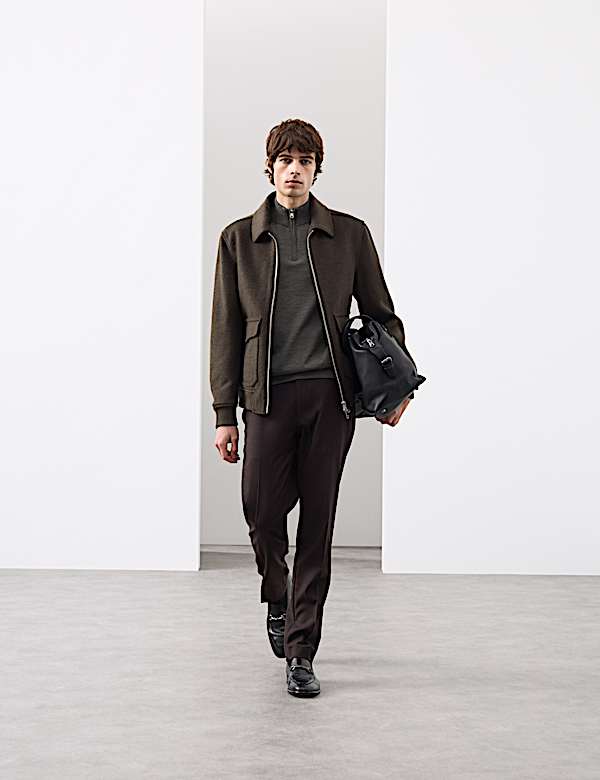 Pure Extra Fine Merino Wool Half Zip Jumper - US