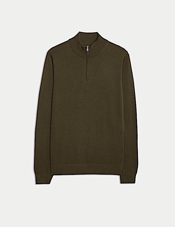 Πουλόβερ με φερμουάρ από μαλλί Merino Extra Fine - GR