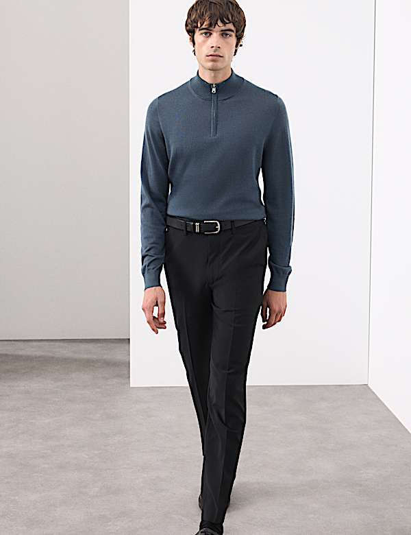 Pure Extra Fine Merino Wool Half Zip Jumper