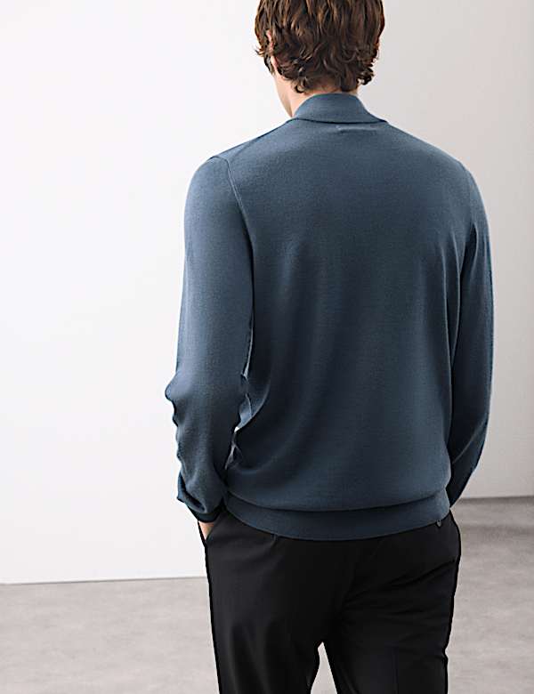 Pure Extra Fine Merino Wool Half Zip Jumper