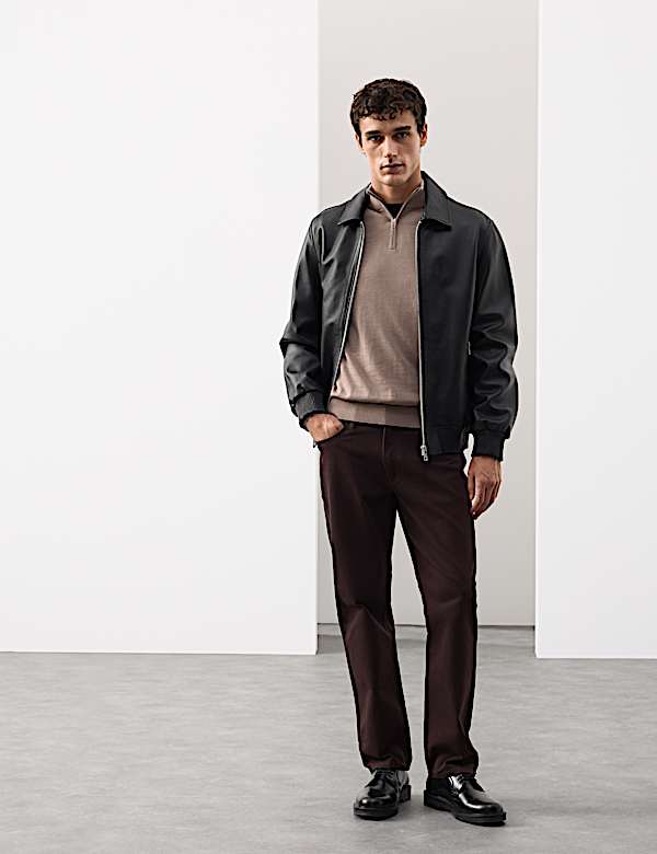 Pure Extra Fine Merino Wool Half Zip Jumper - US