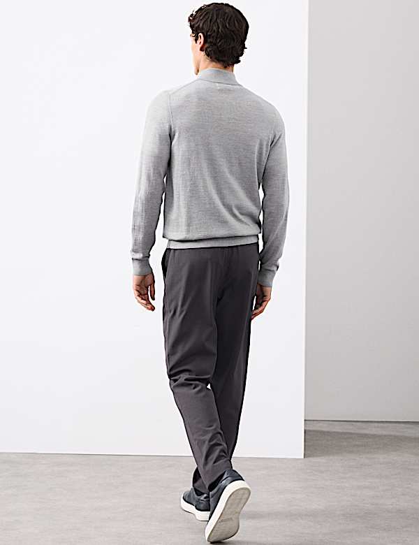 Pure Extra Fine Merino Wool Half Zip Jumper - JP