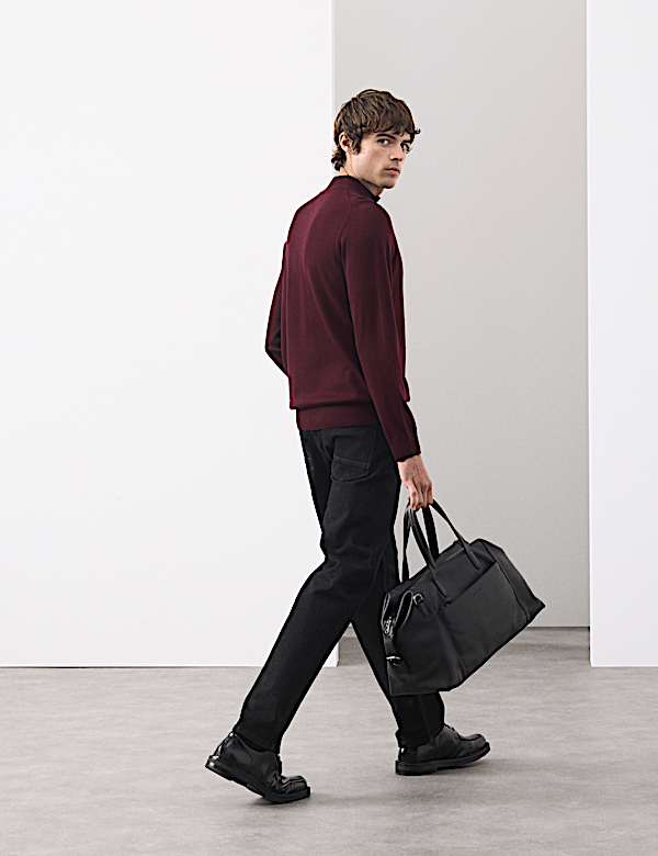 Pure Extra Fine Merino Wool Half Zip Jumper