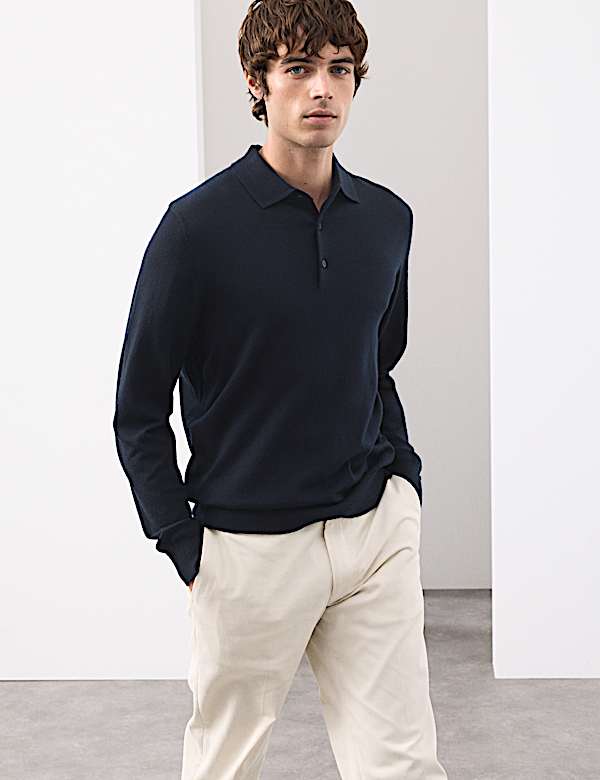Pure Extra Fine Merino Wool Polo Shirt - NL