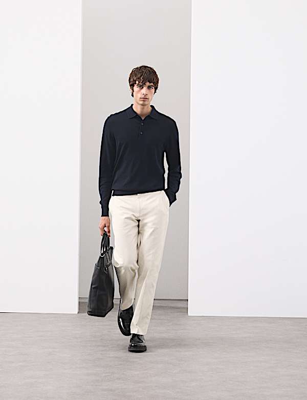 Pure Extra Fine Merino Wool Polo Shirt