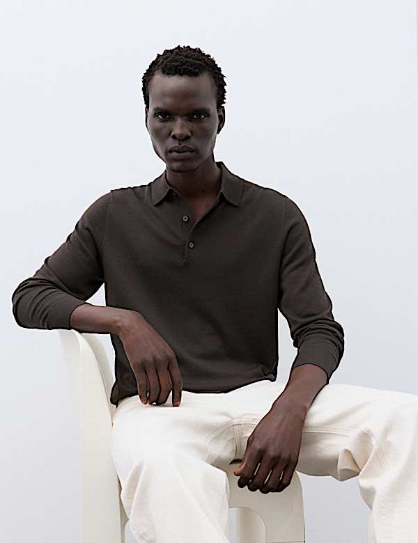Pure Extra Fine Merino Wool Polo Shirt
