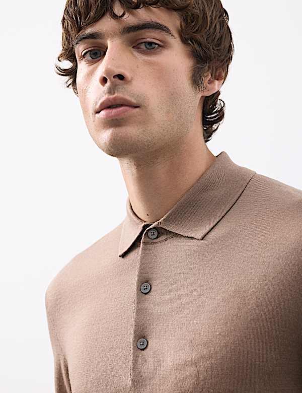 Pure Extra Fine Merino Wool Polo Shirt - US