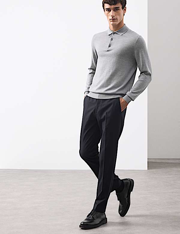 Pure Extra Fine Merino Wool Polo Shirt