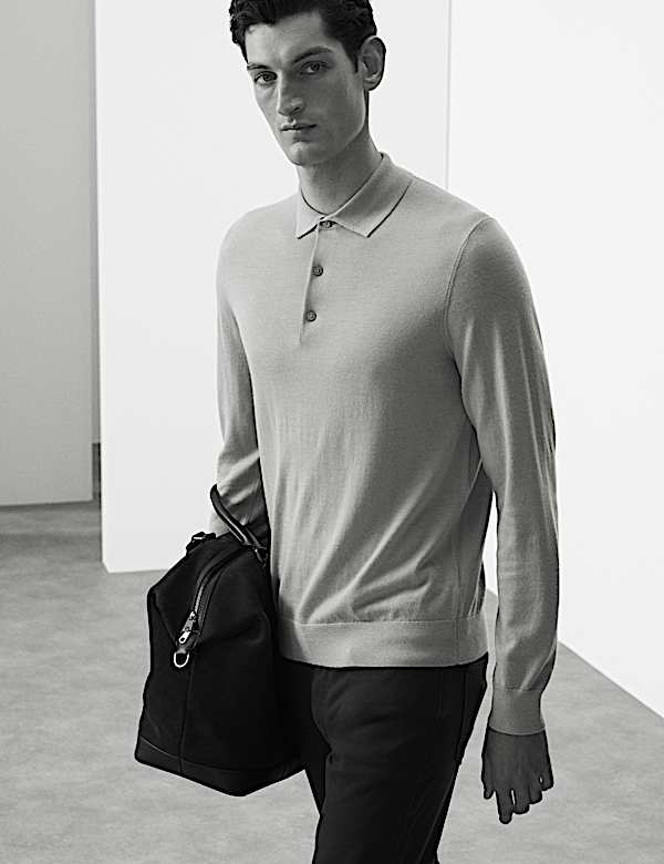 Pure Extra Fine Merino Wool Polo Shirt - US