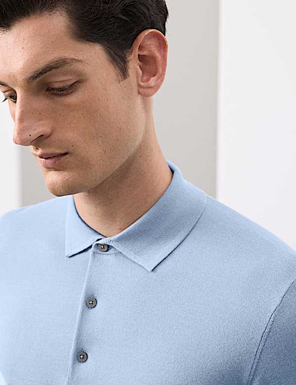 Pure Extra Fine Merino Wool Polo Shirt - US