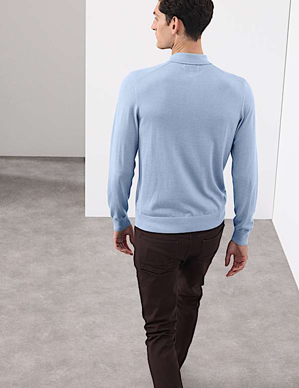 Pure Extra Fine Merino Wool Polo Shirt - US