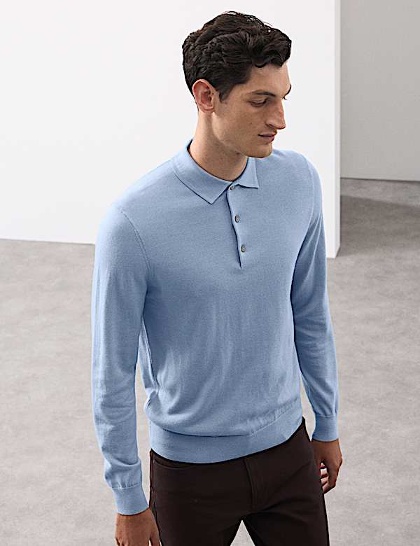 Pure Extra Fine Merino Wool Polo Shirt - US