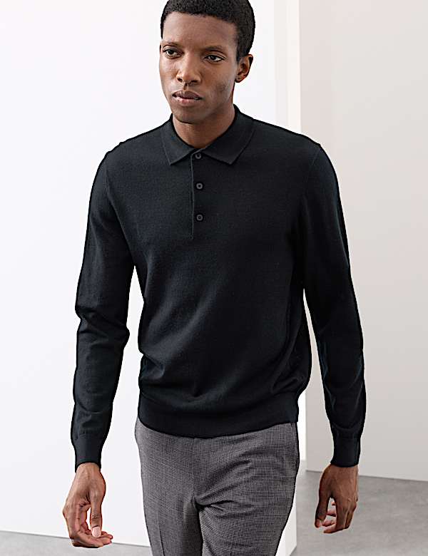 Pure Extra Fine Merino Wool Polo Shirt