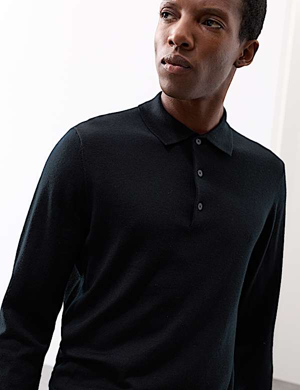 Pure Extra Fine Merino Wool Polo Shirt