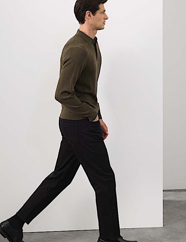 Polo en maille de m&eacute;lange de laine m&eacute;rinos extra-fine - FR