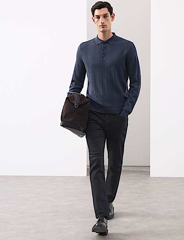 Extra Fine Merino Wool Blend Knitted Polo - PL