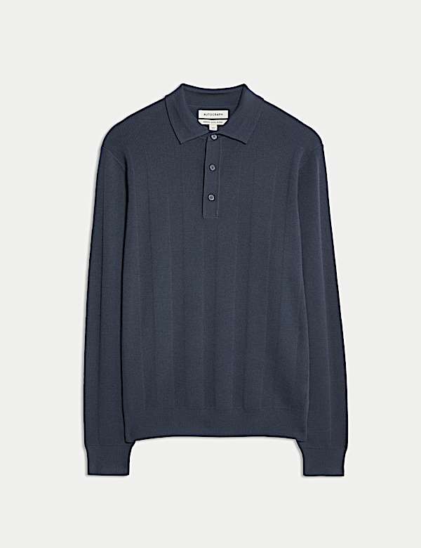 Extra Fine Merino Wool Blend Knitted Polo - PL