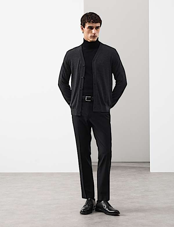 Pure Extra Fine Merino Wool Cardigan - US