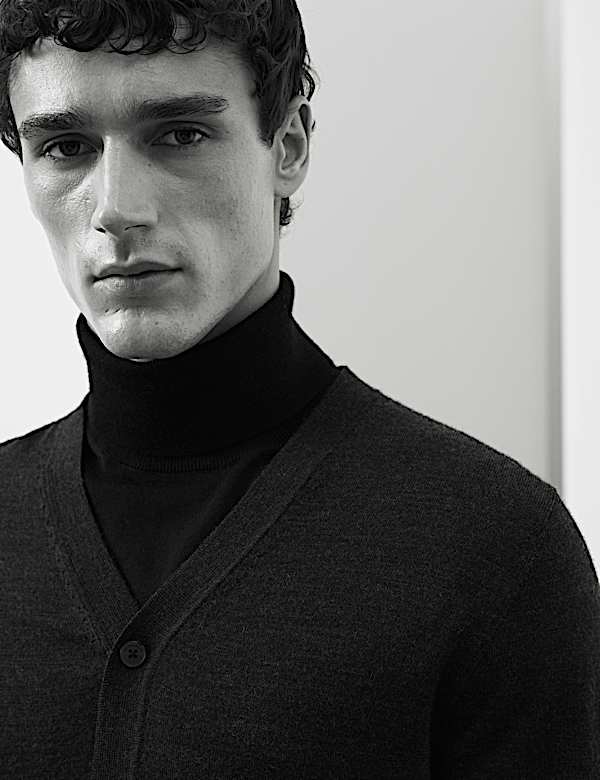 Pure Extra Fine Merino Wool Cardigan - US