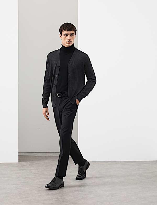 Pure Extra Fine Merino Wool Cardigan - US