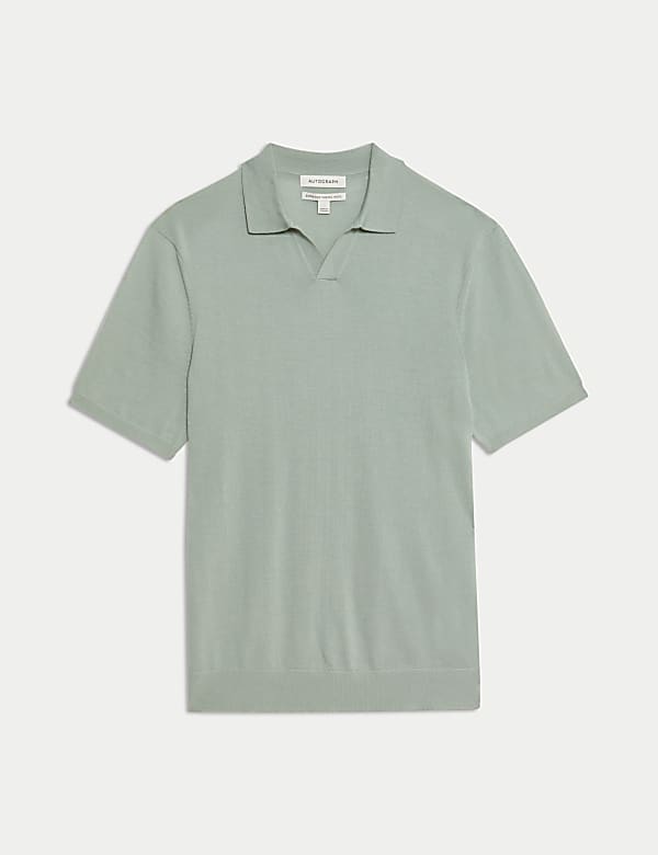 Pure Extra Fine Merino Wool Knitted Polo Shirt - KG