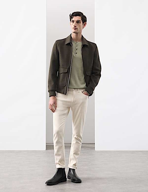 Pure Extra Fine Merino Wool Henley Jumper - KR