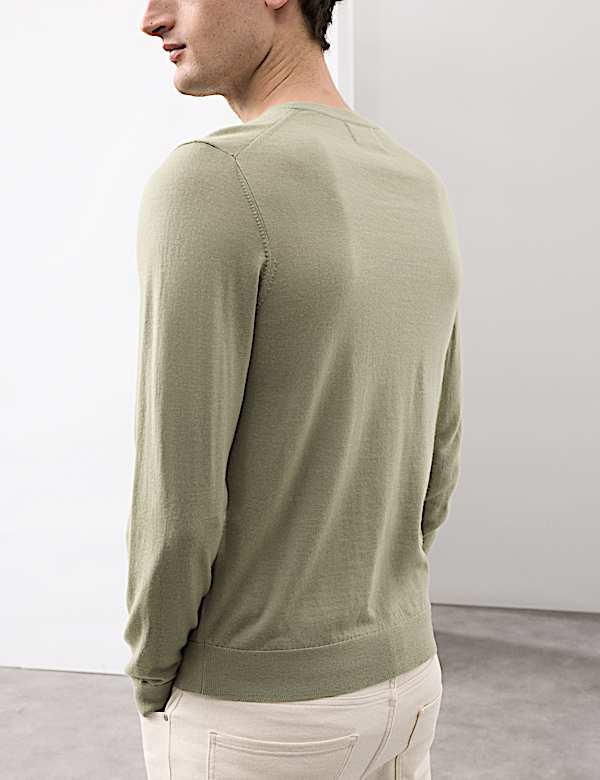 Pure Extra Fine Merino Wool Henley Jumper - KR