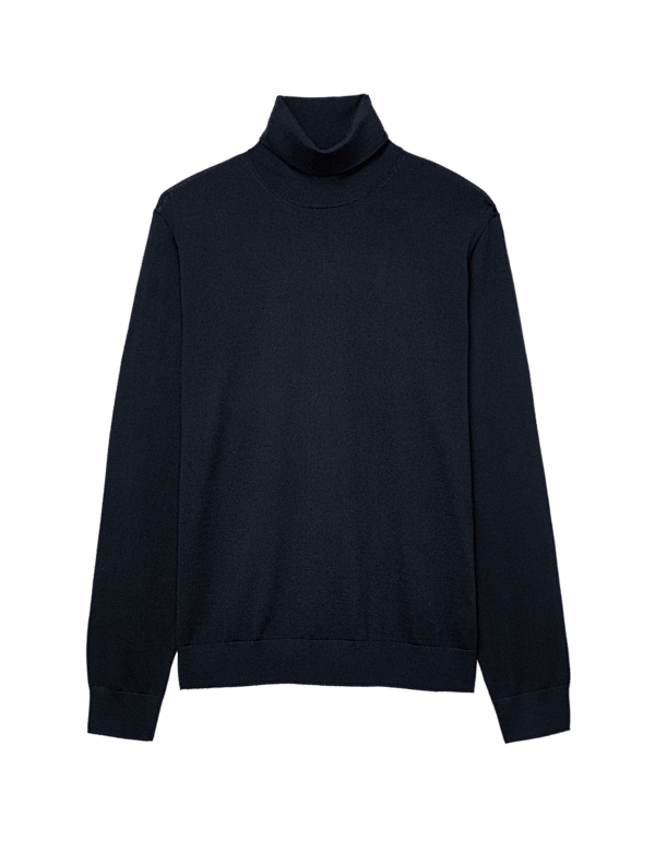 Pure Extra Fine Merino Wool Roll Neck Jumper