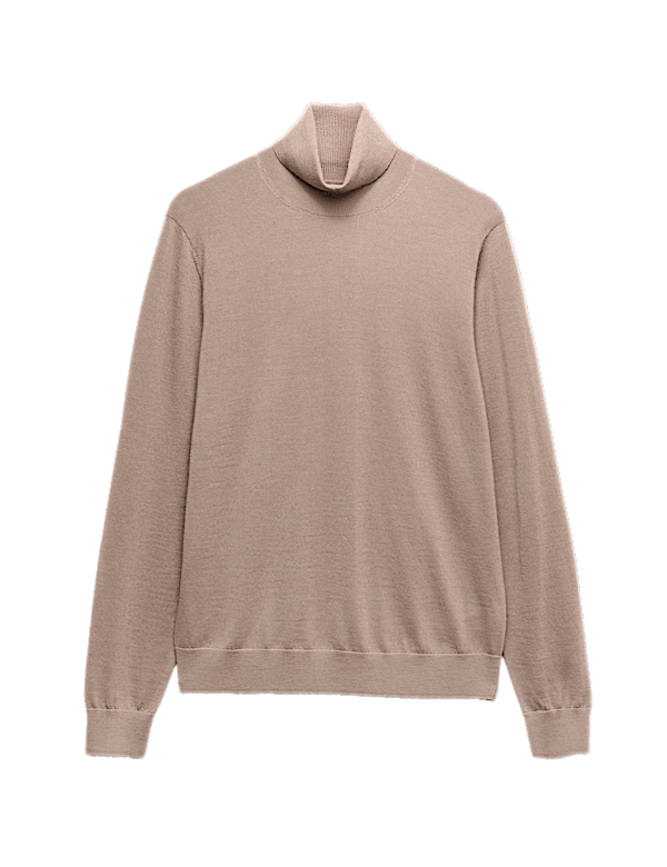 Pure Extra Fine Merino Wool Roll Neck Jumper