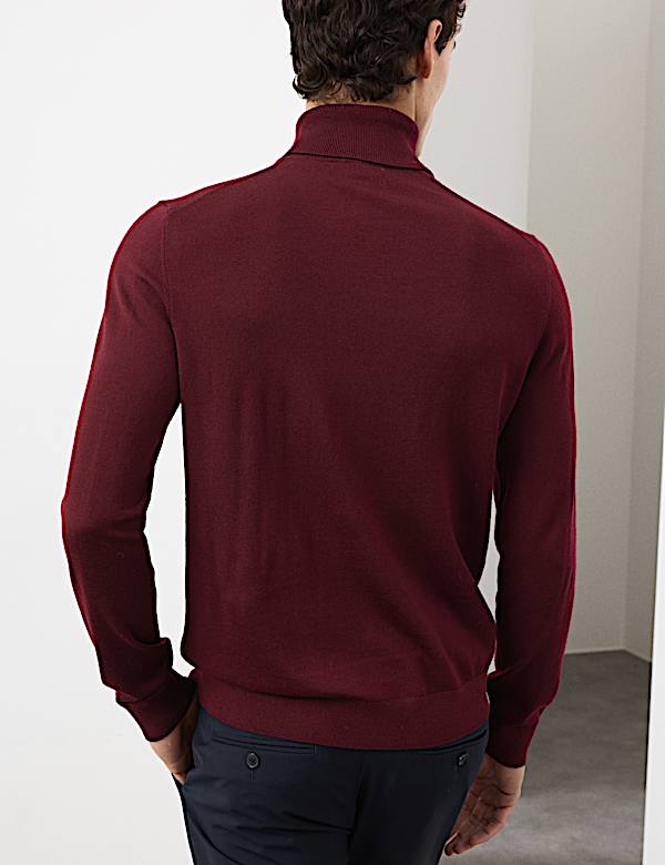 Pure Extra Fine Merino Wool Roll Neck Jumper