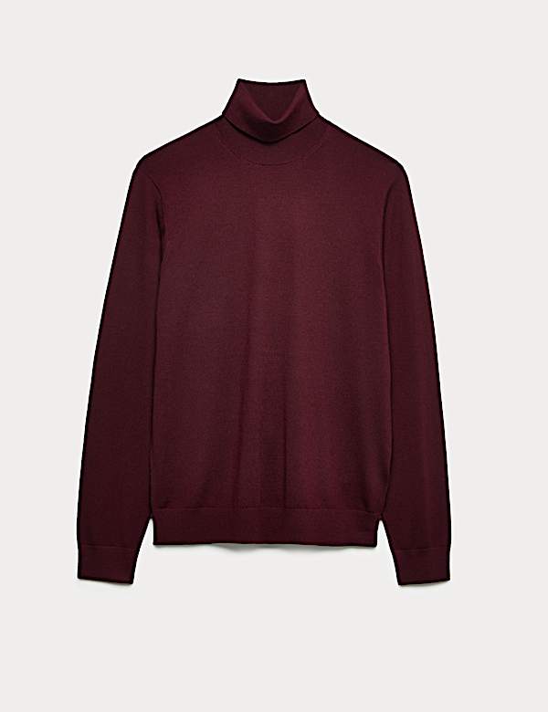 סריג עם צווארון גולף מצמר מרינו טהור ועדין במיוחד - IL