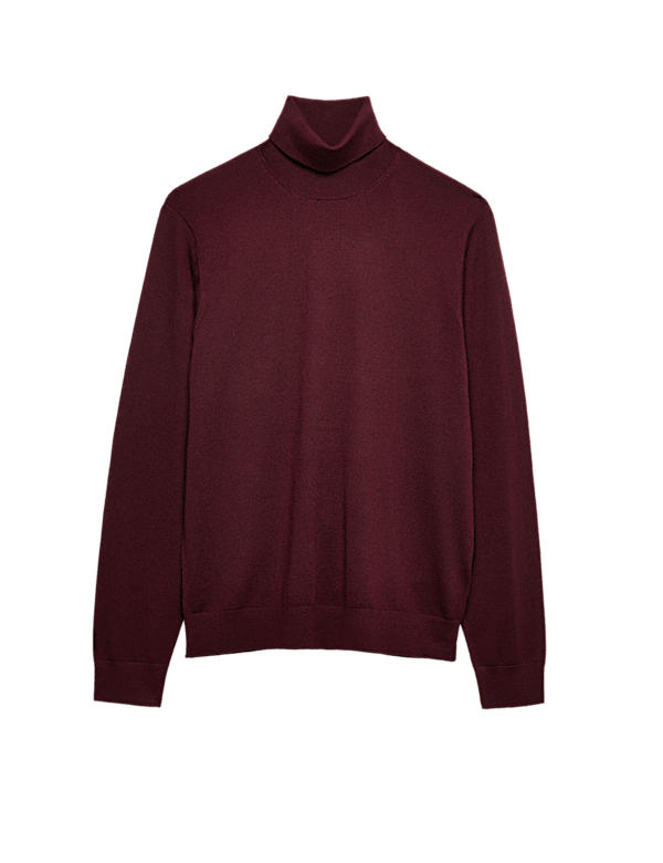 Pure Extra Fine Merino Wool Roll Neck Jumper