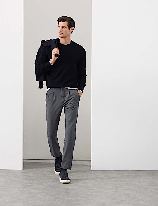 Merino Wool Blend Ribbed Performance Jumper - SE