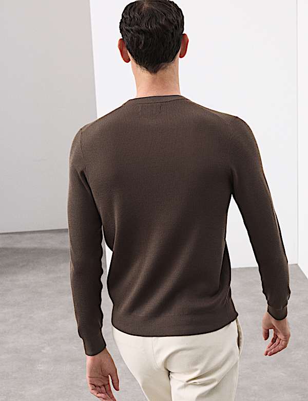 Merino Wool Blend Ribbed Performance Jumper - JO