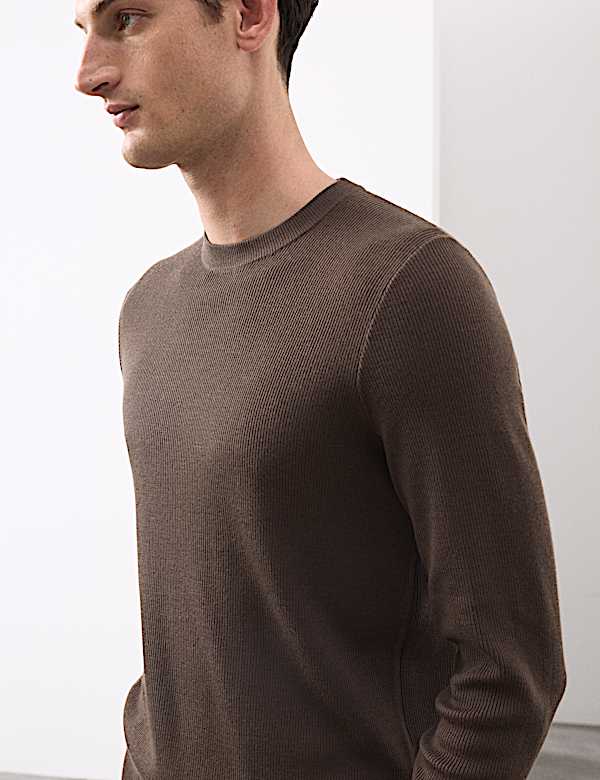 Merino Wool Blend Ribbed Performance Jumper - JO