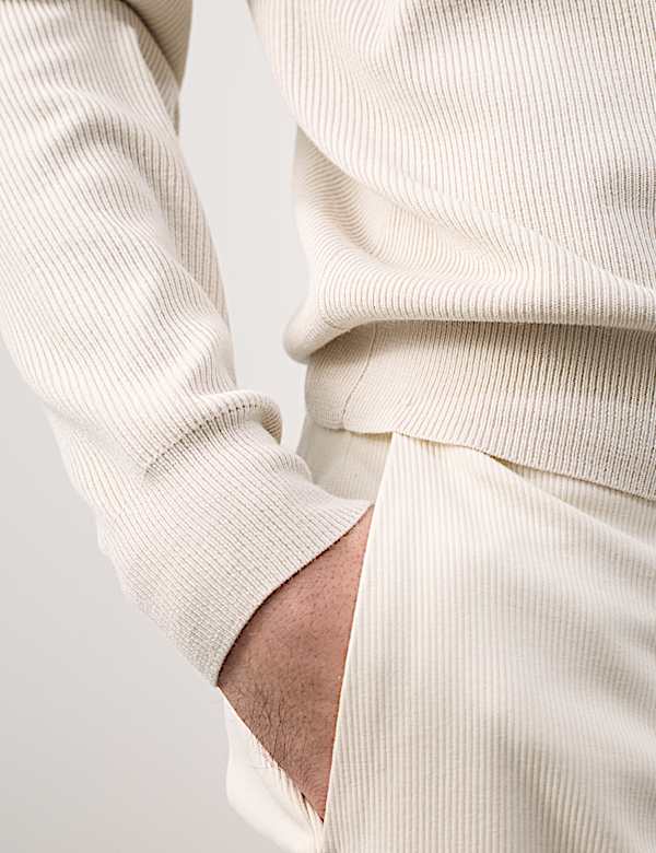 Merino Wool Blend Ribbed Performance Jumper - AU